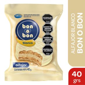 Alfajor Bon o Bon blanco 40gr.