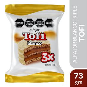 Alfajor triple Blanco Tofi 73gr.