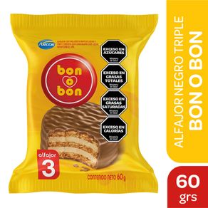 Alfajor triple Bon o Bon leche 60gr.