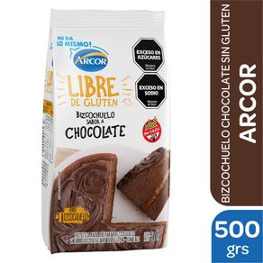 Bizcochuelo Sin TACC Arcor chocolate 500gr.