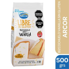 Bizcochuelo Sin TACC Arcor vainilla 500gr.