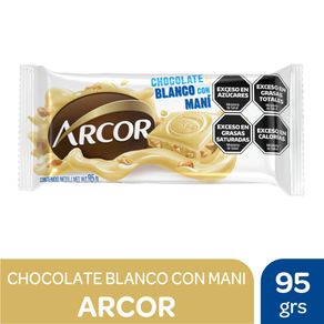 Chocolate Arcor blanco c/maní 95gr.