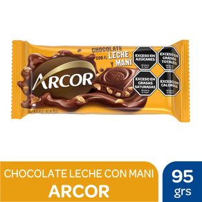 Chocolate Arcor leche c/maní 95gr.