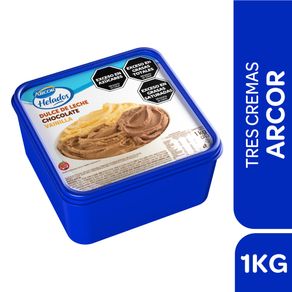 Helado Arcor 3 Cremas Fru.-Ame.-DDL. 1kg.