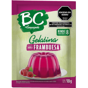 Gelatina Light BC frambuesa 18gr.
