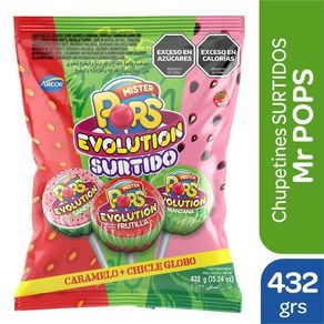 Chupetín Mr. Pops Evolution Surtidos 432gr.