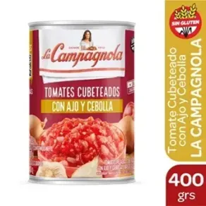 Tomate Cubeteado Ajo y Cebolla LC 400gr.